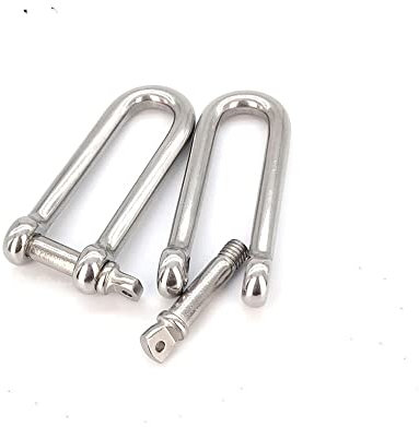 7LiuYueFei6 Grillete de Acero Inoxidable, grillete pequeño, grillete D Largo T304, Pasador de Tornillo de Acero Inoxidable, grillete D, Pulsera de Paracord, Hebilla de Acero (M6) ()