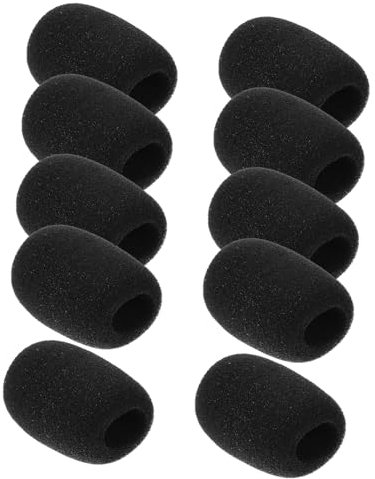 Housses Anti-vent pour Microphone en Mousse Noire, Lot de 10