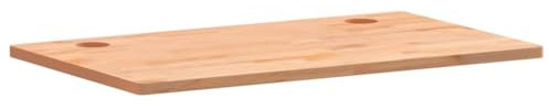 Massiv skrivbordsskiva i bokträ 110 x 60 x 2,5 cm, utbytesbordsyta för matsal, kök eller kontor, hållbar bänkskiva, bordsskiva.