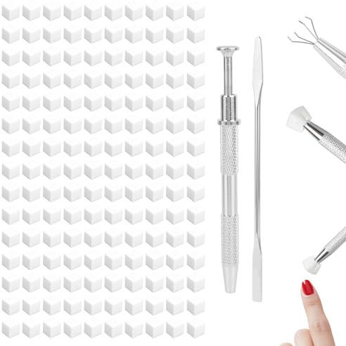 150pcs Soft Nail Sponges for Ombre, with 1 Grabbing Pen & 1 Mixing Spoon Manicure Nail Art Tools and Accessories Supplies for Home DIY & Salon Use