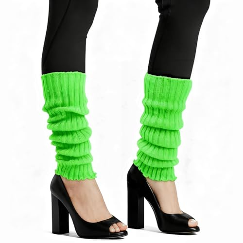Augesak Jambière Femme Sexy,Guêtre Fluo Jambière Tricotées,Guêtre Fluo Pour Les Soirées À Thème Années 80,Le Carnaval Et Mardi Gras - Couleur Au Choix 02