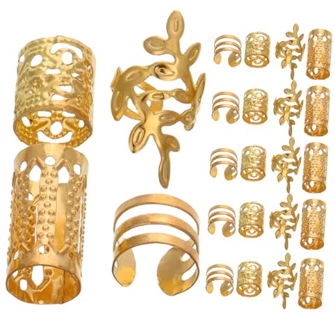 40 Stück Haarzubehör aus Legierung für Dreadlocks und Zöpfe | Goldfarbenes für Damen und Herren, Selbstgemacht Design, Leicht Anzuwenden, für Bühne und Partys