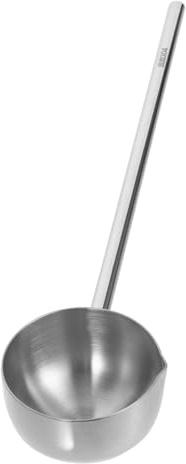 VILLCASE Cazo de Acero Inoxidable con Mango Ergonómico Cuchara para Sopa y Aceite Resistente Ligera y Cómoda para Uso Cocina Restaurante y Hogar