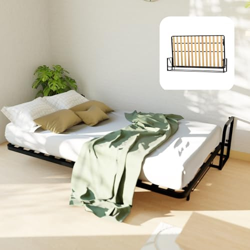 Wallbedking Schrankbett - Wandbett 200x120 Horizontal Classic, Klappbett mit Gasdruckfeder-Mechanismus, Platzsparendes Gästebett, kompatibel mit Standardmatratzen bis 30 cm, Einfache Montage