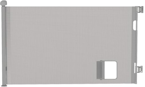 homewell 180cm Treppenschutzgitter Ausziehbare für Babys, Türschutzgitter mit Katzenklappe, Türschutz für Treppen/Türen/Innen & Außen, Einhändig Bedienbar