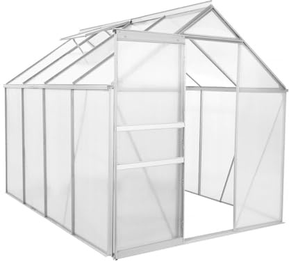 Serre Jardin Polycarbonate 250 x 190 x 195 cm Basilic - 4,75 m² - Gris