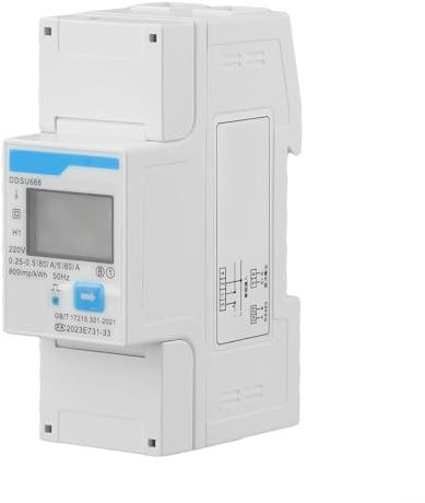 UrbanHui Compteur d'électricité pour rail DIN monophasé DDSU666 220-240 V 80 A avec communication RS485 pour bornes de recharge de véhicules électriques et solaires