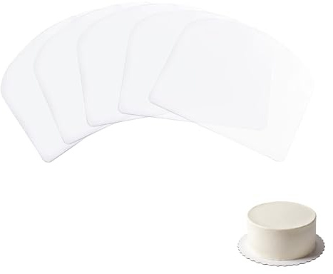 PureSphere 5 Pcs Transparent Cake Cream Scrapers, Flexible Icing Smoothers | 5pack transparent cake cream scrapers,food-grade flexible plastic,ideal for buttercream fondant smoothing and cake decorating