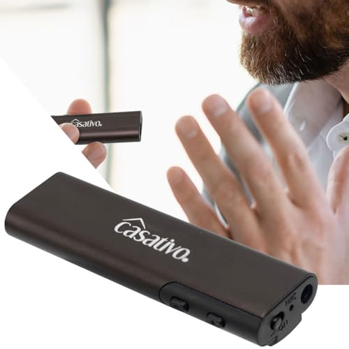 Casativo Hochwertiger digitaler Voice-Recorder mit Geräuschaktivierung – ideal für Interviews, Meetings & Sprachaufnahmen, Lange Aufnahmezeit bis 90 h