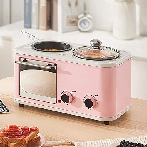 Multifunctional Electric Breakfast Machine with Smart Oven and Retro Toaster for Frying, 1200W Sandwich Making, and Health Pot, Mini Smart Toaster Oven