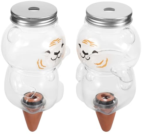 LALAFINA Dispositivo de Riego por Goteo para Plantas, 2 Regaderas Automáticas de Plástico Reutilizable para Uso en Macetas y Jardines Interiores