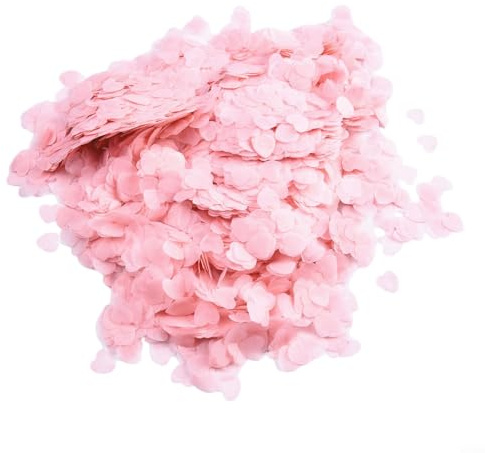 Coriandoli di carta velina bianca a forma di cuore, romantici petali di nozze e decorazioni da spargere per tavoli, forniture ecologiche per eventi per feste di compleanno (rosa)