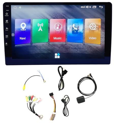Unità principale GPS Torvex, ricevitore di navigazione stereo per auto Octa Core da 10 pollici Touchscreen HD Wireless CarPlay compatibile con Android (4+64G)