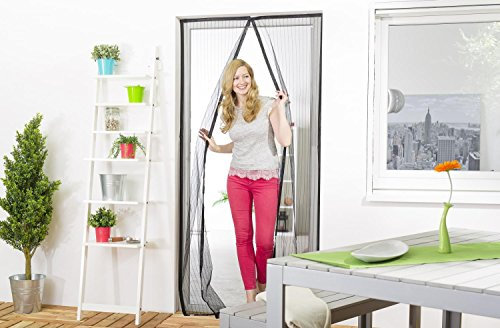empasa Insektenschutz-Magnetvorhang Fliegengitter Fliegenvorhang mit Magnetverschluss für Türen bis 100 x 220 cm, schließt automatisch, mit Klettband, ideal für Balkon- oder Terrassentür