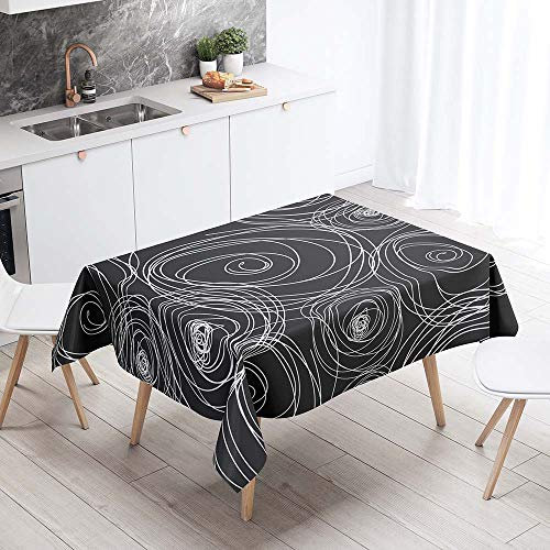 Chickwin Chickw1 Tischdecke Wasserdicht Abwaschbar, Wasserabweisend Fleckschutz Rechteckig Abwischbare Wachstuch Ölfest Pflegeleicht Küchentischabdeckung Tarnleopard 3D Druck (140x180cm,E)