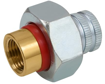 Midline Valve Raccord de tuyau diélectrique EVGG0012-OM - 1,27 cm - FIP réduit l'électrolyse - Laiton et acier inoxydable