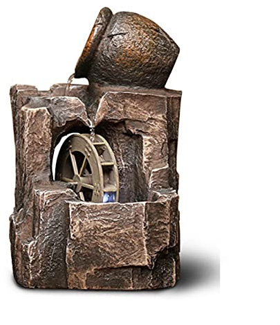 Fuente de mesa Fuente de la mesa de la mesa de la resina Fuente de la casa creativa Fuente de flujo afortunado Humidificador de agua Adornos para la decoración de la oficina interior Decoración de reg
