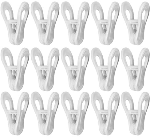 Pinces À Linge RéSistantes Vent 25 PièCes en Plastique Blanc pour SéChage De VêTements Multi Usages Et Faciles À Ranger