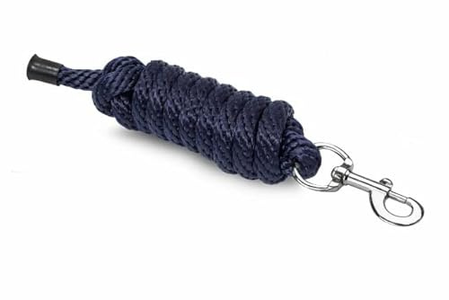 Start Führstrick Pferd 2 m – Robuster Anbindestrick mit Panikhaken oder Karabiner – Reißfest & WetterfesT (Dunkelblau, Karabinerhaken)