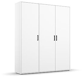 Rauch Möbel Voyager Schrank Kleiderschrank Drehtürenschrank, Alpinweiß, 3-türig, inklusive 1 Kleiderstange, 4 Einlegeböden BxHxT 140x194x53 cm
