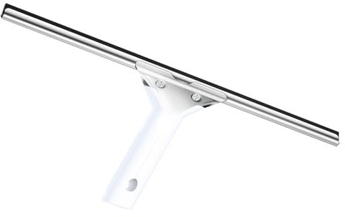 Escobillas De Goma Limpiacristales Multiusos 45 cm Rasqueta Limpiacristales Ducha con Suspensión para Limpieza y Alisado Superficies Ventanas Piso Vidrio Espejos y Baños Blanco,45cm