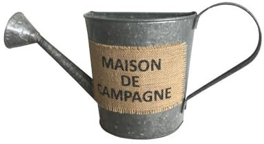 CHEMIN DE CAMPAGNE Jardinière extérieure Murale Porte Plante arrosoir Zinc Gris 50cm