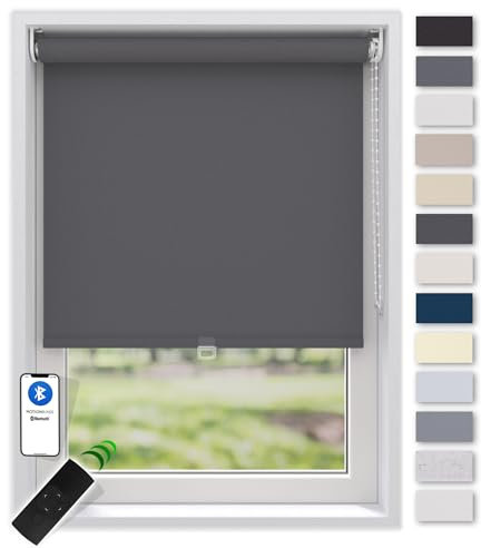 EFIXS Sonnenschutz Rollo, transparent, Breiten: 40-240, Höhe bis 275 cm, Hier 100 x 190 cm (BxH), anthrazit, Blendschutz, Kettenzug, Springrollo, Motor