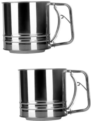 TOPBATHY 2pcs Powder Strainer Flour Sieve for Baking Cooking Fine Mesh Flour Sifter