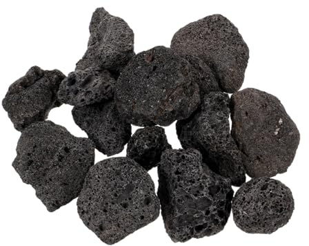 HOMOCONO Gravier Noir Poreux pour Aquarium Aménagement Paysager et Foyer Décoratif pour Jardin Vase Terrarium Plantes Naturel Filtrant et Résistant Chaleur 2-4Cm