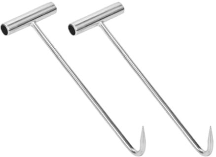 GYWHOOFT 2 Pezzi T Gancio per Sollevatore, per Tombini, Tapparelle, Fogne e Carni Appese - Sollevamento Pesante per Chiusino