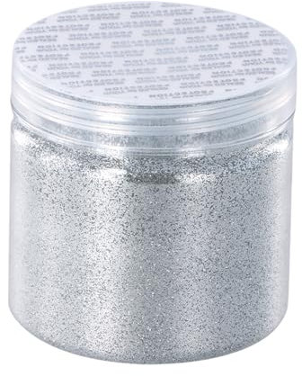 Schimmernder Glitzerpuder, Silber Glitzerpulver, Glitzer-Pulver zum Basteln, 0.2mm Fine Glitzerpulver, Silver Glitter Fine, Basteln Glitzerpuder, 100 g/3,53 oz Feiner Silberglitzer für Face Eye Nail