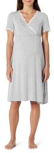 Amazon Essentials Camicia da Notte da Donna in Morbido Misto Cotone, per Allattamento, maternità, Colore Grigio mélange, XL