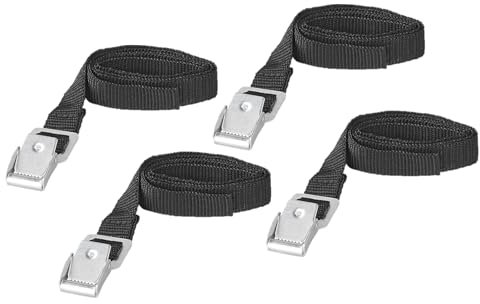 Multibros Lot de 4 sangles d'arrimage polyvalentes en polyester de qualité supérieure - 18 mm x 75 cm - Pour l'extérieur, le camping, le vélo, la moto et le transport