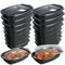 Barquette en Plastique, Contenants de Meal Réutilisables 1100 ml – Lot de 10 Boîtes Plastique Noir 1 Compartiment, Couvercles Hermétiques Anti-Fuite – Compatibles Micro-ondes et Lave-Vaisselle
