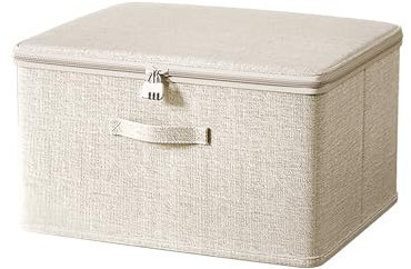 Shiawase Scatola Richiudibile con Coperchio, Scatola con Serratura, Contenitore in Tessuto, Contenitori in Tessuto, Organizzatori per Vestiti e Giocattoli, 30 x 20 x 14 cm