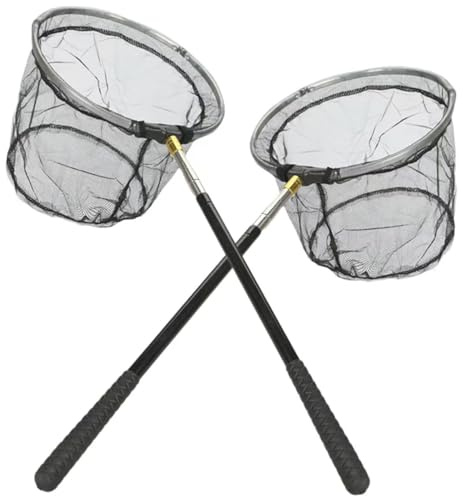 Kescher Angeln, 2 Stück Schmetterlingsnetz Fischerkescher, Unterfangkescher Angelkescher, Fischernetz Ausziehbar von 40.5cm bis 151.5cm,Teleskopierbar Fischkescher für Garten Pool Outdoor Gartenaktivi