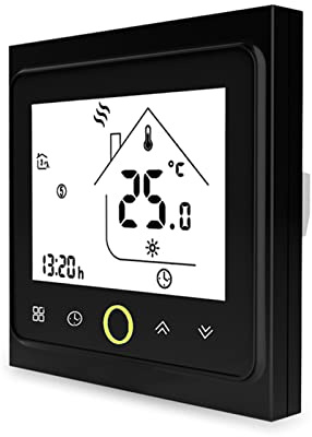 Irishom Controllo App di Temperatura del Termostato Wi-Fi Controllo Dell'app 5A Compatibile con/Termoschi di Caldaie per Acqua/Gas per la Casa per la Casa-Bianca (No WiFi)