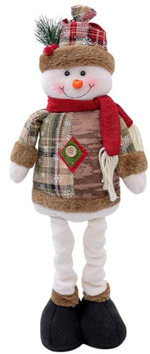 Lawnrden Figuras de muñecas de Nieve de pie telescópico Lindo muñeco de Nieve en Traje de Vacaciones decoración del hogar para niños Adultos | Figuras coleccionables