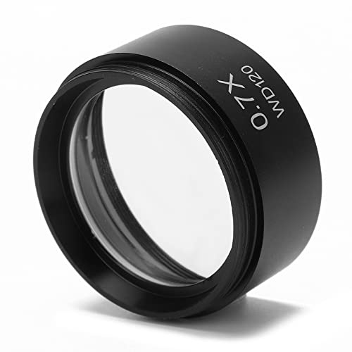 Fafeicy Lentille d'objectif Auxiliaire en Alliage d'aluminium, Lentille 'Objectif Auxiliaire de Microscope, ' WD120 0,7X, de Microscope pour Pièces 'imagerie 'équipement de Stéréo