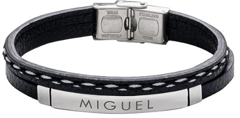 Transparent Gift Pulsera Hombre Doble con Texto Personalizado. Joyería para Hombres. Regalos Originales para Marido, Padre, Hijo, Novio. Regalos para Cumpleaños, Navidad y Ocasiones Especiales.