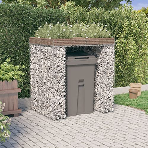 Lumanois Parete Gabbioni Bidone Spazzatura 110x91x120 cm Ferro Zincato, Casa e Giardino,Forniture domestiche,Accessori per contenimento rifiuti,Strutture per contenitori rifiuti, 30.5kg-151335