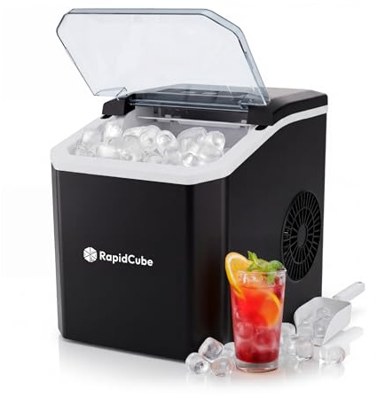 iN Ice Maker Machine - Countertop Ice Making Machine,1.5L, Self-Cleaning | Crystal Clear 9 Bullet Ice Cubes in 8 Mins -12kg Daily Output - Dual Size - Portable Ice Cube Maker with Ice Scoop