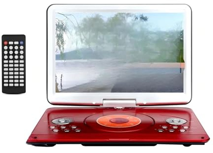 Mobil DVD-spelare, 22 tums Bärbar DVD-spelare Högtalare HD 1280x800P Videospelsmaskin Old Man Ljud Musik Sång Med TV MP3 MP4 Roterbar Röd hög upplösning