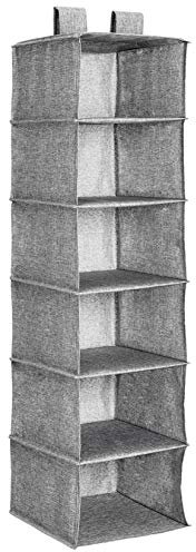 Amazon Basics Hänge-Aufbewahrungslösung für den Schrank, 6 Fächer übereinander, graumeliert, 30.48 D x 5.08 W x 30.48 H