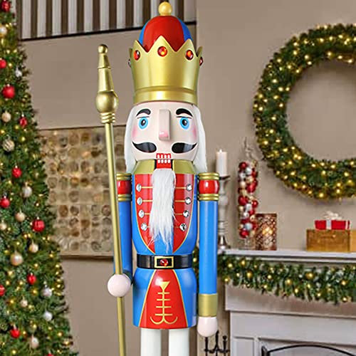 CDL 150 cm géant 5 Pieds Neuf Décoration de Noël en Bois Casse-Noisette Roi K14