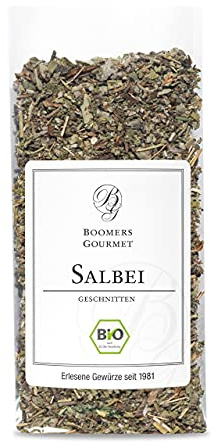Boomers Gourmet - Salbei geschnitten - Salbei getrocknet - Bio Salbei aus kontrolliertem Anbau - Salbeiblätter für Tee und Küche - Salvia officinalis - Refill - 25 g