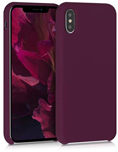 kwmobile Handyhülle für Apple iPhone X Hülle - Case Silikon - Kabelloses Laden - Schutzhülle Cover in Bordeaux Violett