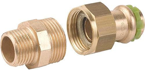 Sudo Rotguß Pressfitting Rohrverschraubung mit AG 2x1/2