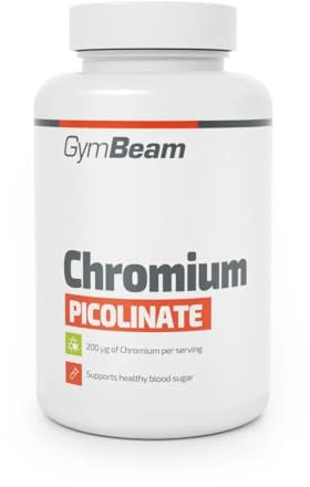 GymBeam Chrom Picolinat - Nahrungsergänzungsmittel, hochwirksame Chrom Tabletten für einen normalen Blutzuckerspiegel und Stoffwechsel von Makronährstoffen (120 tabs)