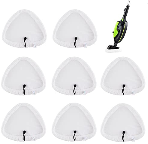 Sgizoku 8PCS Universal Triangular Steam Mop Pads Compatible with H2O Steam Cleaners:for H20 HD/X5 Microfiber Cloths Covers Replacement for Neo/Vax/Viledas/Russell Cleaning Mop Pad Washable